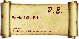 Porkoláb Edit névjegykártya