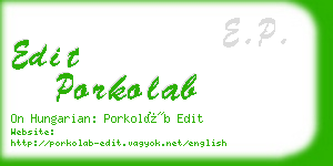 edit porkolab business card